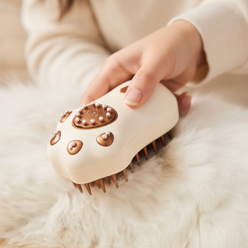 Pet Grooming Steam Brush for Gentle Coat Care