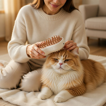 Pet Grooming Steam Brush for Gentle Coat Care