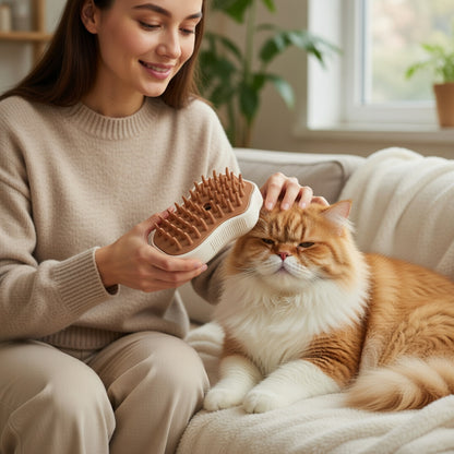 Pet Grooming Steam Brush for Gentle Coat Care