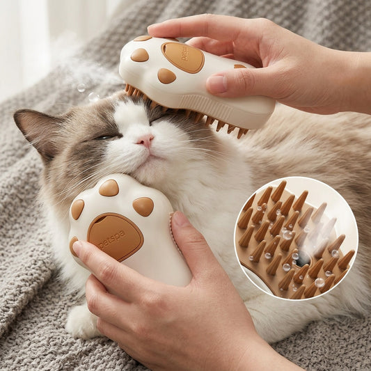 Pet Grooming Steam Brush for Gentle Coat Care